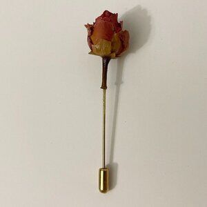 Vintage Dried Rose Bud Lapel Stick Pin